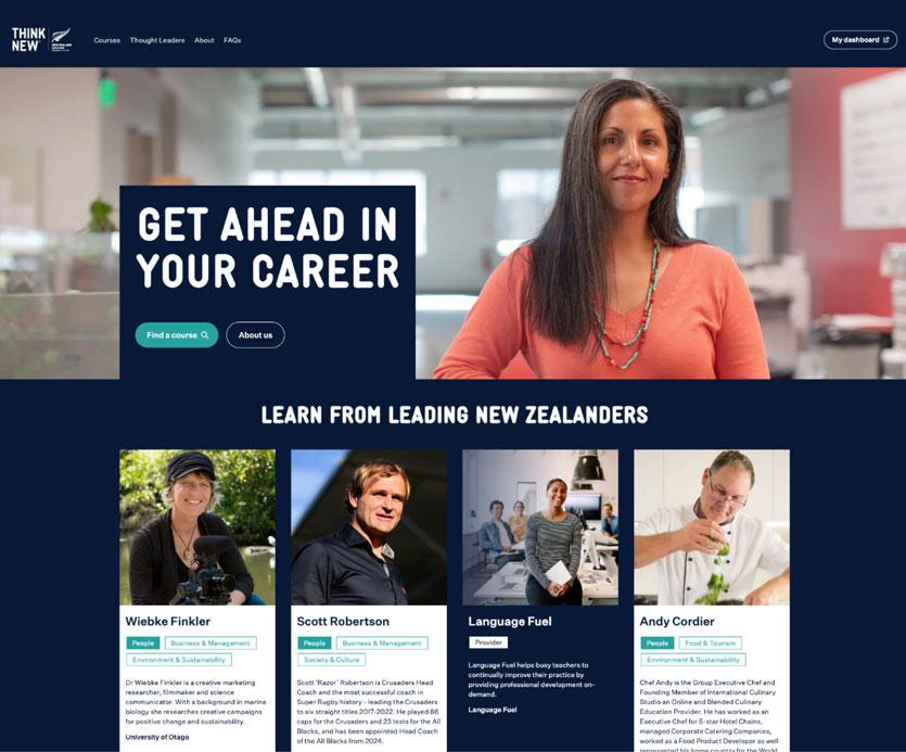 A website showing courses from New Zealand tertiary providers.