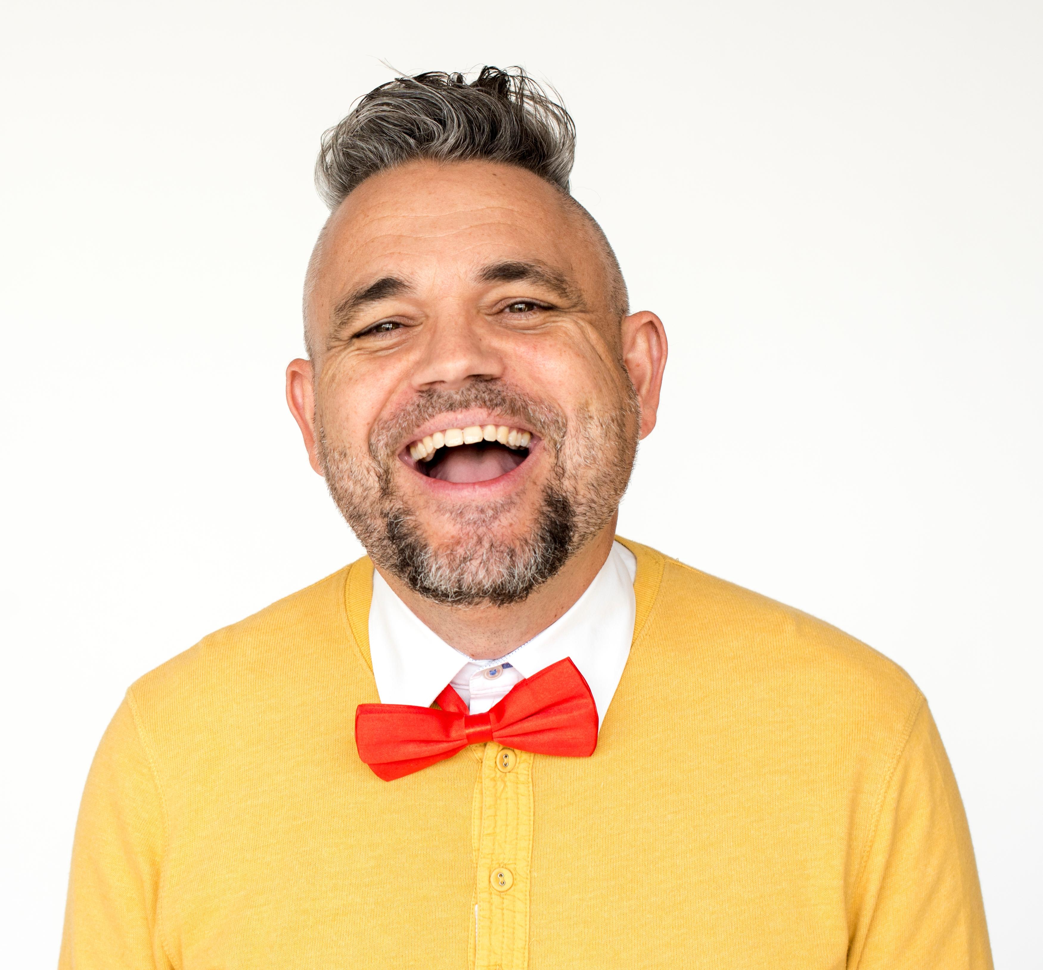 man in yellow with bowtie
